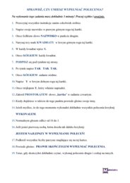 Sprawdź, czy umiesz wypełniać polecania - czytanie ze zrozumieniem