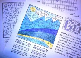 Matematyczna kolorowanka i kodowanka po wprowadzeniu liter g oraz y