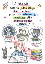 📚 Dlaczego warto chodzić do szkoły? – gazetka szkolna w wersji rysunkowej