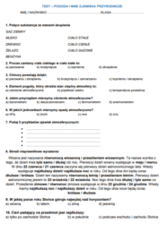 Pogoda i inne zjawiska - karta pracy / sprawdzian