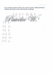 Dzielenie ułamków zwykłych - plakat, karta pracy z wyjaśnieniem i przykładami