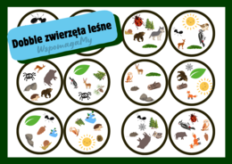 Gra dla przedszkolaków Dobble - ale pary, zwierzęta leśne, las