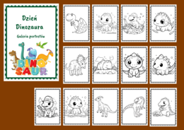 DZIEŃ DINOZAURA – Galeria portretów – kolorowanka – kolorowanki – biblioteka – świetlica – przedszkole – 27 wersji