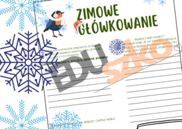 Zimowa i świąteczna karta pracy.