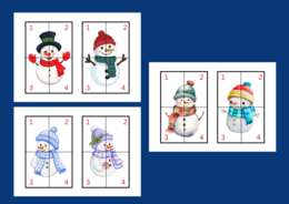 DZIEŃ BAŁWANA – Dzień Bałwanka – ZIMA – puzzle – układanka- układanki – biblioteka – świetlica – przedszkole – 12 wersji