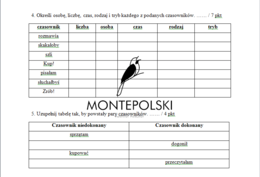 Czasownik test - klasa 5