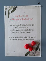 Zbrodnia Balladyny - gra karciana na motywach gry Mafia