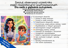 Uzupełniony Zeszyt Obserwacji Uczestnika Zajęć Rewalidacyjno-Wychowawczych dla pracy z osobami z głębokim autyzmem, które potrzebują wsparcia w: Rozwoju komunikacji Integracji sensorycznej Adaptacji do otoczenia