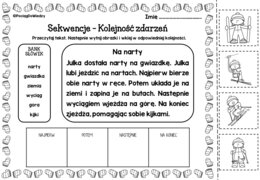 Zima - Czytam i rozumiem - Kolejność zdarzeń