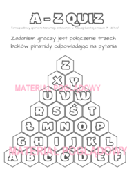 A - Z quiz wyrażenia algebraiczne (powtórzenie) kl. 6, 7, 8
