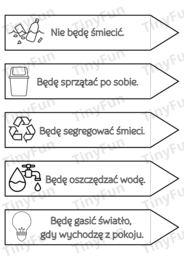 Łańcuch obietnic dla Ziemi – 50 haseł ekologicznych dla dzieci | Dzień Ziemi | materiał do druku