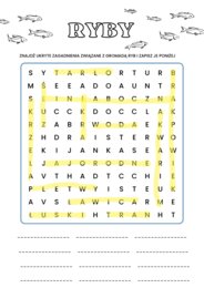 Wykreślanka - cechy ryb