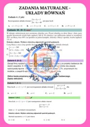Zadania maturalne - układy równań