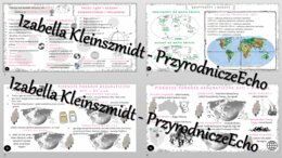 Zestaw sketchnotek – notatek do całego działu „Lądy i oceany na Ziemi” wykonanych w power point do edycji. Geografia 5