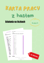 Działania na liczbach, klasa 4