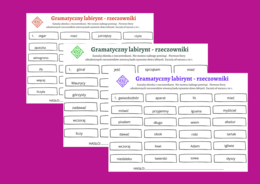 Gramatyczny labirynt - RZECZOWNIKI - rzeczownik - części mowy - karta pracy - kl.4-5