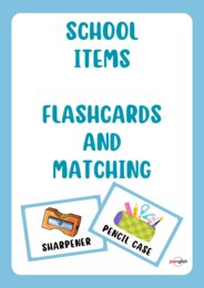 School Items. Flashcards and Matching. Kids Can 1,Unit 1