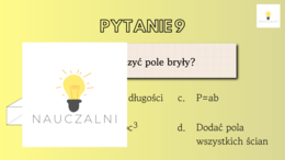 Quiz prezentacja bryły na początek