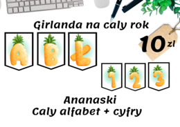 Girlanda na cały rok - Ananaski - litery i cyfry