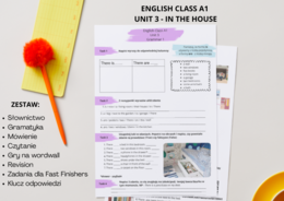 🏚️ English Class A1 - Unit 3 - IN THE HOUSE - Zestaw kart pracy - worksheets