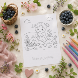 Kolorowanka „Róża je jagody”