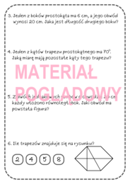 Karta pracy lub kartkówka CZWOROKĄTY kl. 4, 5, 6