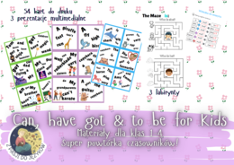 Zestaw gramatyczny czasowniki have got can to be is are am