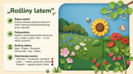 Lato - prezentacja edukacyjna/gazetka szkolna o przyrodzie, wakacjach i bezpieczeństwie