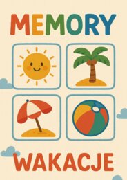 „Memory Wakacje” – gra pamięciowa dla przedszkolaków i młodszych uczniów | Pomoc edukacyjna dla nauczycieli przedszkola i klas 1–3