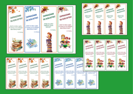 ZAPRASZAMY DO BIBLIOTEKI – biblioteka – zalety biblioteki – cytaty – zakładki do książek – zakładka - 4 szt.