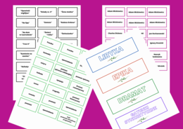 Rodzaje i gatunki literackie - lektury kl.7-8 - egzamin - powtórzenie