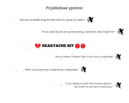 "Heartache Hit" - Love and Relationships Question Cards for Valentine's Day- 49 pytań związanych z miłością i związkami na Walentynki, gra w sylu kaboom dla poziomu średniozaawansowanego