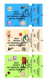 Bilet wstępu na pierwszą lekcję języka polskiego.