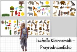 Materiał do wycięcia/wycinanka do notatki „W krajobrazach trawiastych sawanny i stepu” w pdf. Geografia 5, dział „Krajobrazy świata”.