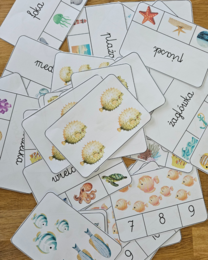 Morski zestaw klamerkowy - czytanie i liczenie