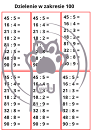 Dzielenie - zestaw do sprawdzania i utrwalania - karty pracy / wklejki