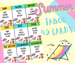 Summer taboo conversations - speaking - karty taboo