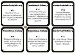 Balladyna - karty z pytaniami