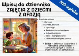 AFAZJA Wpisy do dziennika zajęć dzieci z afazją