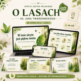 Prezentacja. LEKCJA JĘZYKA POLSKIEGO. "O lasach" ks. Jan Twardowski