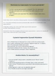 LEKCJA JĘZYKA POLSKIEGO. Temat: Dzień po dniu. Dynastia Miziołków.