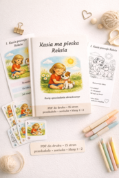 Kasia ma pieska Reksia – karty opowiadania obrazkowego