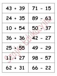 Znajdź wynik - dodawanie i odejmowanie w zakresie 100