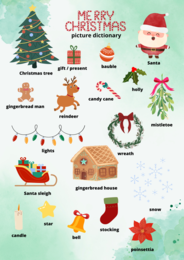 Merry Christmas picture dictionary