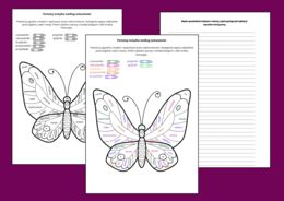 Gramatyczny motylek – CZĘŚCI MOWY – gramatyka - wiosna – karta pracy – czasownik - rzeczownik - przymiotnik - przysłówek - przyimek - spójnik - liczebnik - ćwiczenia redakcyjne – KOLOROWANKA + odpowiedzi