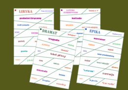 RODZAJE LITERACKIE - puzzle - układanka - powtórka - kl. 4-8