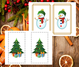 Zadania świąteczne - układanki lewopółkulowe, sekwencje, pamięć, koncentracja, motoryka mała