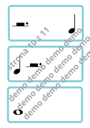 Muzyka. Karty do nauki wartości rytmicznych i ćwiczeń praktycznych. Metrum 4/4.