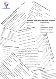 Repetytorium dla szkoły podstawowej cz. 1 (Pearson) – Unit 3 – vocabulary revision