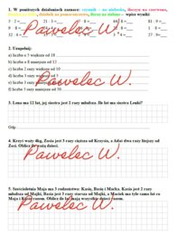 Dzielenie i mnożenie - karta pracy, sprawdzian, kl. 3